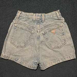 Guess Light Blue Jean Shorts with High Waist and Relaxed Fit